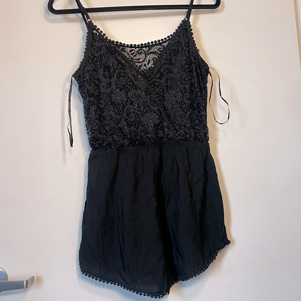 SOLD Offline New Black Ambiance Romper. Can be worn two ways. Ships in Gift Box